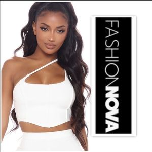 Fashion Nova Off White More About Me Top